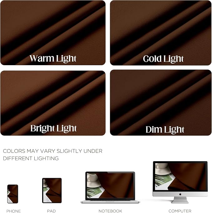 CUCRAF Custom Brown Blackout Curtains 1 Panel Set, Thermal Insulated Grommet - Image 4