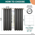 Diraysid 100% Blackout Curtains Dark Grey Linen Curtains - Image 8