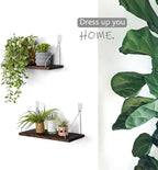 Floating Wall Shelves, Rustic Wood Wall Mounted Shelf Set of 2 | No Drill - Image 5