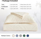 EXQ Home Queen Quilt Set Leaf Pattern Beige Bedspread | Bedding Set - Image 7