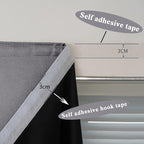 AJAZZ 100% Blackout Self Adhesive Curtains Small Window Short Temporary Black - Image 6