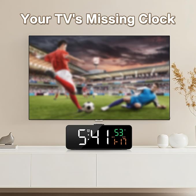 3-in-1 Digital Clocks for Living Room, Small & Compact Alarm Clock | Temperature - Image 4