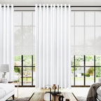 KOUFALL 96 Inch Curtains 2 Panel Set, Semi Blackout Extra Wide Living Room by KOUFALL