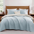 Twin Quilt-Lightweight Bedspreads Sky Blue Twin Quilt Bedding Set | Soft by WRENSONGE