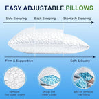 Cooling Pillows Queen Size Set of 2 Shredded Memory Foam Pillows - Image 8