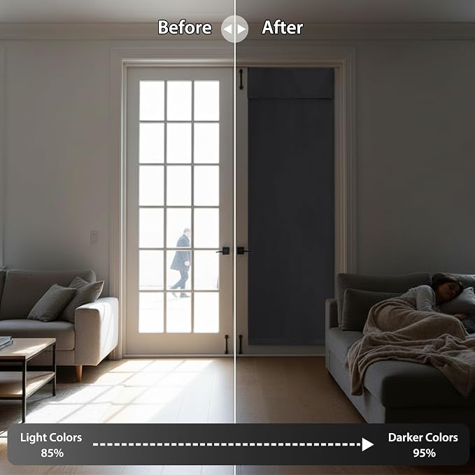 RYB HOME Blackout French Door Curtain - Image 5