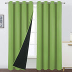 100% Blackout Light Green Curtains by Lemomo