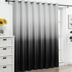 SimpleHome Ombre Gradient Black White to Gray Curtains - Image 7