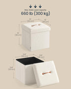 SONGMICS Small Folding Storage Ottoman, Foot Rest Stool, Ottoman - Image 3
