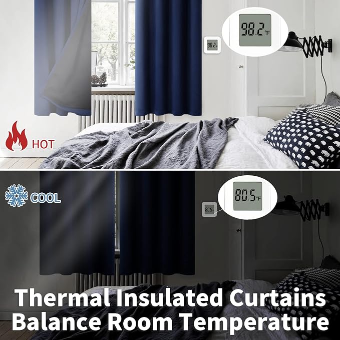 BGment Navy 100% Blackout Curtains - Image 4