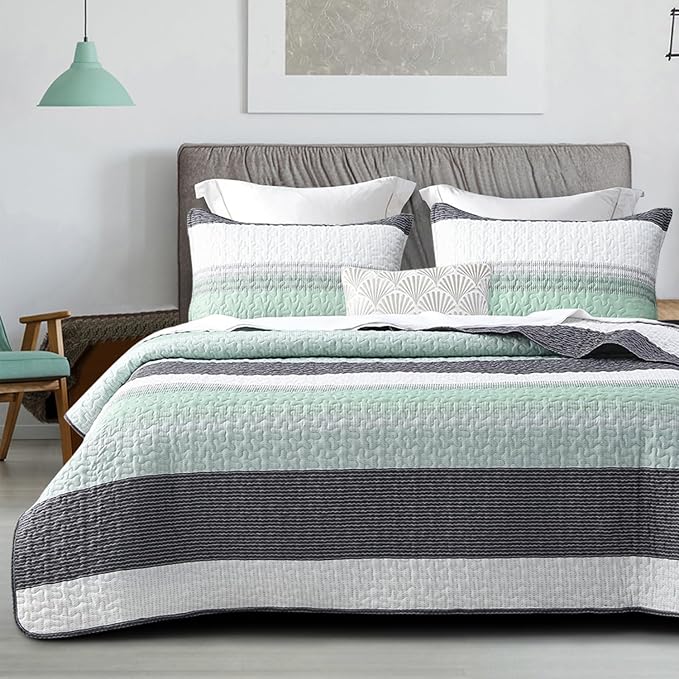 DURLENGEN Quilt Set California King Size 3Pcs, Soft Microfiber Lightweight by DURLENGEN
