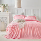 Ruffle Skirt Bedspread Set Flower Style - Image 3