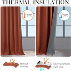 RYB HOME 100% Blackout Linen Textured Curtains 84 Inch Long - Image 4