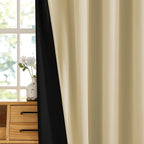RYB HOME 100% Blackout Beige Curtains - Image 3