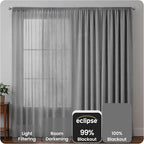 ECLIPSE Kendall Modern Blackout Thermal Rod Pocket Window Curtain - Image 4