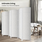 6 Panel Folding Room Divider, Woven Privacy Screen, handcrafted diamond pattern - Image 4