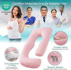 Cooling Pregnancy Pillows for Sleeping, Light Pink | Sasttie Maternity Pillow - Image 3
