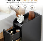 Narrow Nightstands Set of 2, Slim Bedside Tables - Image 3