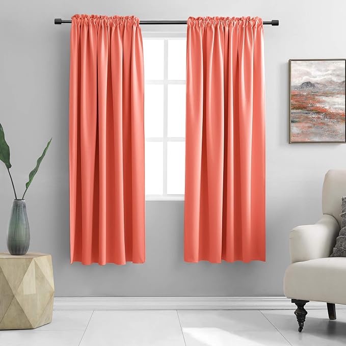 Room Darkening Rod Pocket Curtain Panels by DONREN