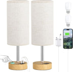 Dicoool Bedside Table Lamp Set of 2-3-Way Dimmable Touch Lamp, USB A+C | LED - Image 9