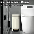 Small Bathroom Trash Can with Lid Soft Close-6L/1.6 Gal Slim Step Garbage - Image 2