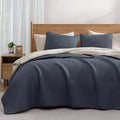 Oversized King Quilt-Blue Grey Lightweight Bedspreads Quilt Bedding Set | Soft by WRENSONGE