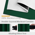 COSVIYA Drak Green 100% Blackout Curtains - Image 3