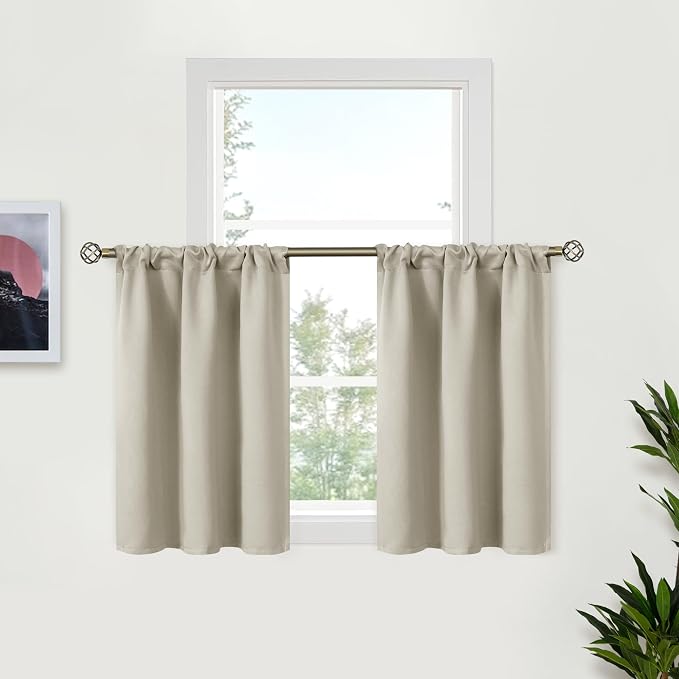 BGment Light Camel Small Curtains 36 Inch Length by BGment