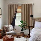 BGment Taupe 100% Blackout Curtains 63 Inches Long - Image 9