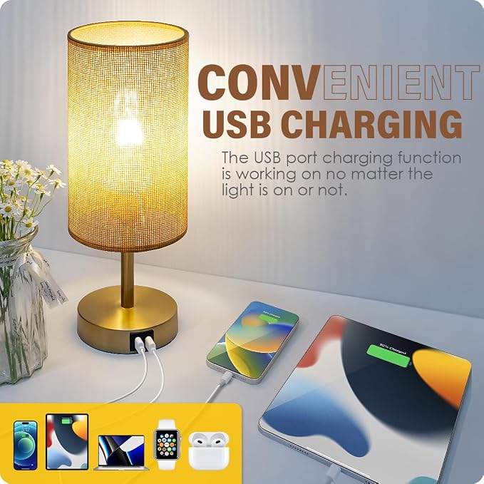 Yarra-Decor Bedside Lamp with USB Port - Image 3