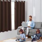 HOMEIDEAS Chocolate Blackout Curtains 52 X 63 Inch Brown Bedroom Curtains Set - Image 2