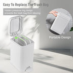 Small Bathroom Trash Can with Lid, 2.6 Gallon Slim Soft Close Step, Kitchen & - Image 4
