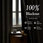 NICETOWN 100% Blackout Taupe Plaid Curtains - Image 5