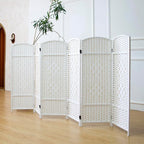 6 Panel Rattan Divider Short Room Partition Screen, Double Sided Folding Divider - Image 3