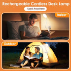 Mubarek Desk Light, 3600mAh Battery Operated Light, 5 Brightness+5 Color Clip - Image 6