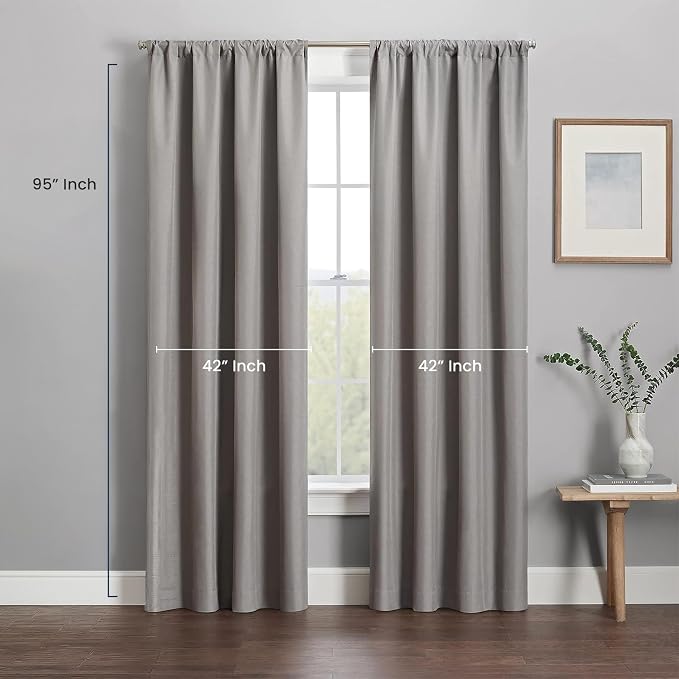 ECLIPSE Kendall Modern Blackout Thermal Rod Pocket Window Curtain - Image 5