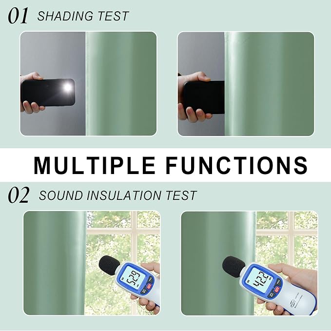 XWZO 100% Blackout Curtains 2 Panels - Image 4