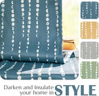 jinchan Boho Blackout Curtains 84 Inches Long Moon Phase Printed Drapes | Blue - Image 5