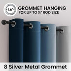 SimpleHome 100% Blackout Ombre Bedroom Curtains Blue and Greyish White - Image 4