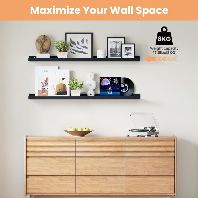 upsimples Floating Shelves for Wall Decor and Storage, Hallways Display and - Image 4