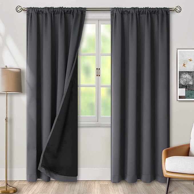 BGment 100% Room Darkening Thermal Insulated Blackout Curtains 84 Inches Long - Image 2