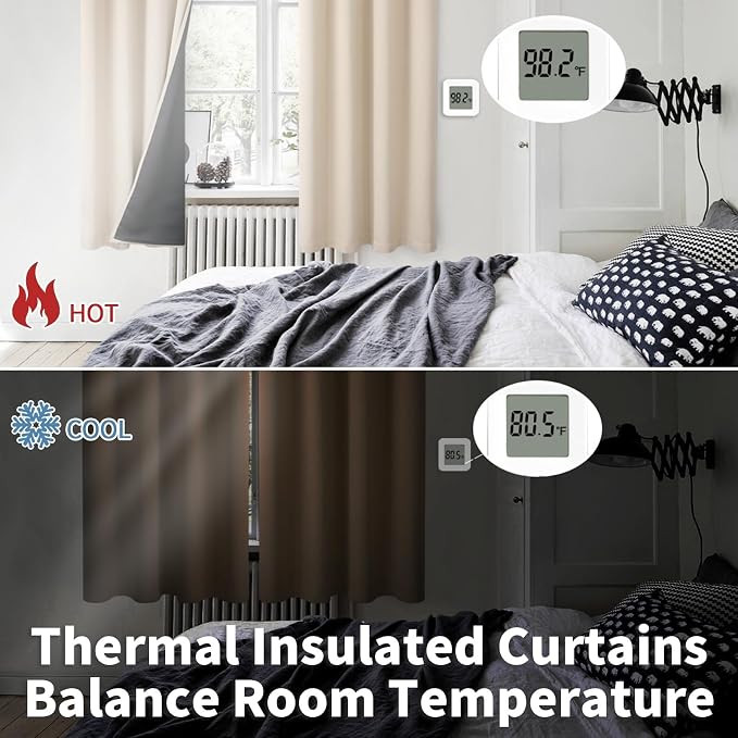 BGment Thermal Insulated 100% Blackout Curtains 72 Inch Length 2 Panels - Image 4