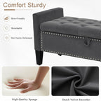 Velvet Ottoman with Storage, Modern Storage Bench - Image 4
