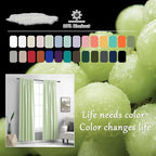Light Green 80 Inch Length Room Darkening Curtain Panels/Drapes - Image 5
