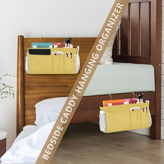 DOMIKING Lemon Yellow Bedside Caddy - Image 7