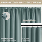 MIULEE 4 Panels Set Dusty Blue Blackout Curtains 63 Inch Length Bedroom | - Image 8
