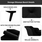 65" Velvet End of Bed Bench, Upholstered Seat - Image 3