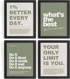 DSHFG Motivational Inspirational Office Wall Art Decor Prints Olive Green | by Unknown
