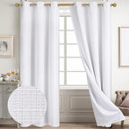 Diraysid 100% Blackout Curtains White Linen Curtains by Diraysid%2C+refresh+your+life