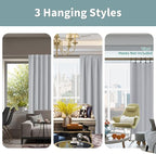 BGment Light Grey 100% Blackout Curtains 63 Inches Long - Image 3